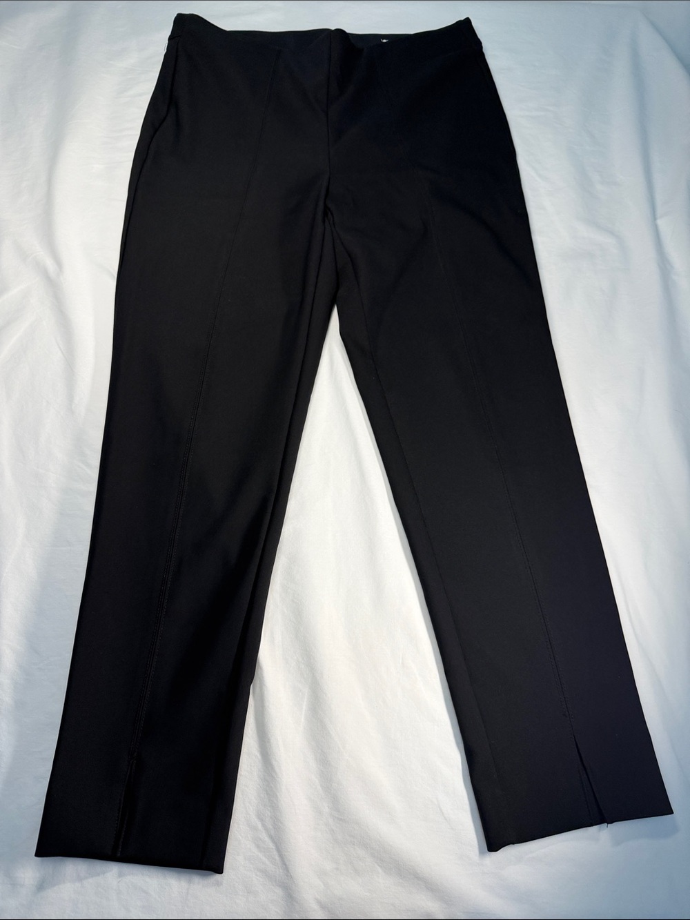Chico's Boutique W 8 So Slimming Front Slit Tech Stretch Black Fashion Pant